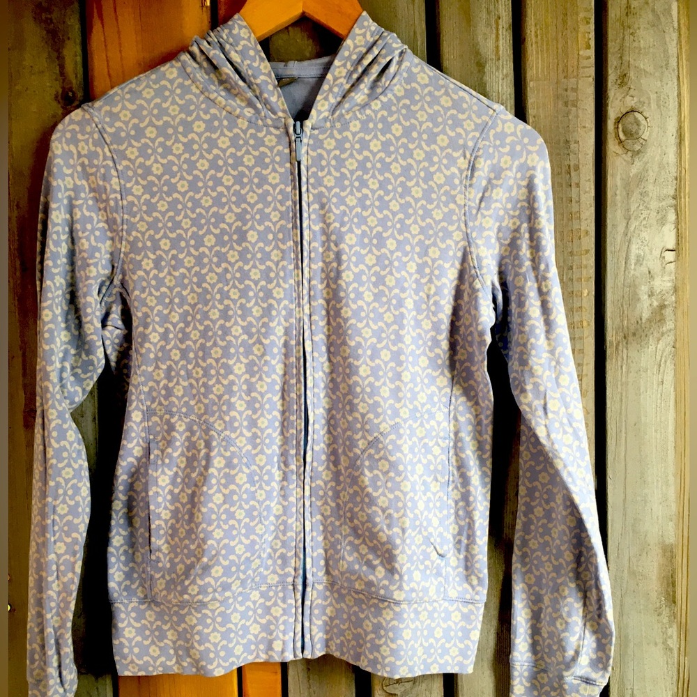 Uniqlo Blue Patterned Zipper Hoodie Sz S NEW